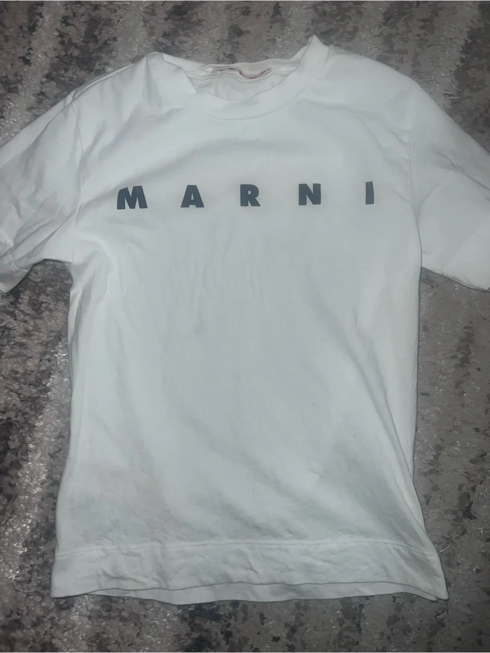 Marni Kids White T-Shirt with Black Logo